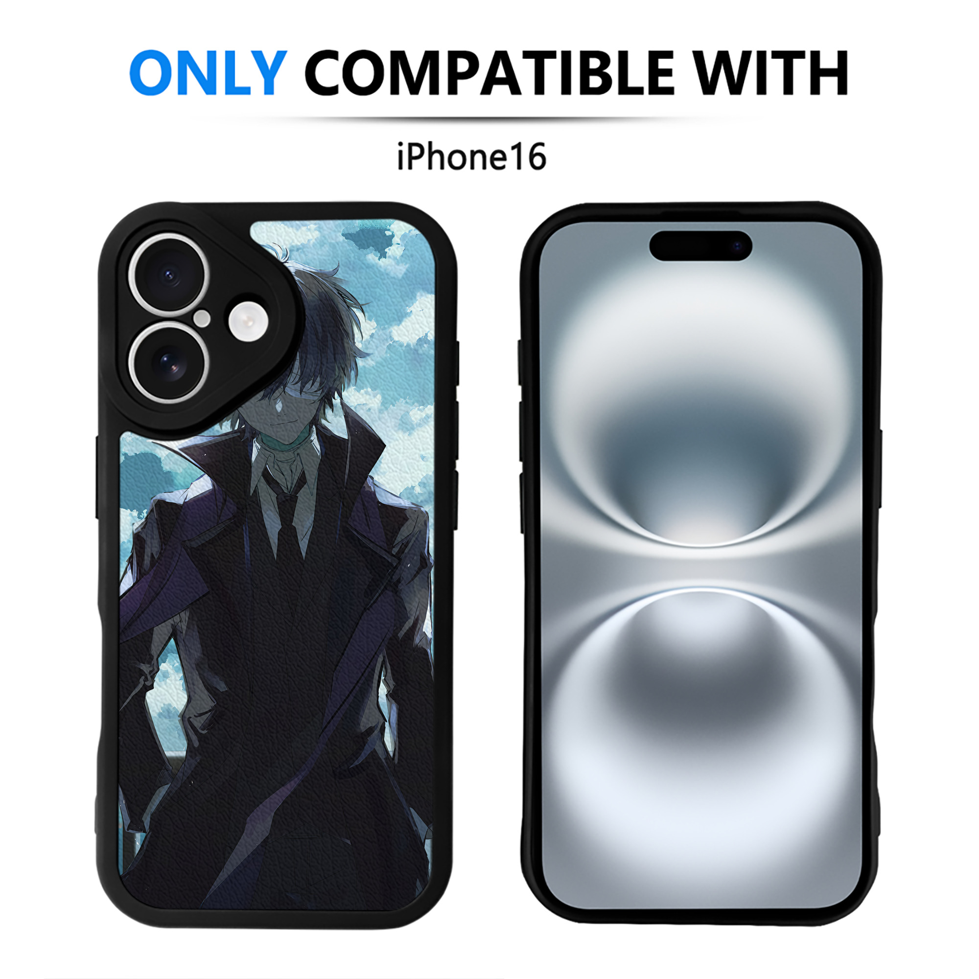 （画像用） 文豪ストレイドッグス Bungo Stray Dogs 【iPhone 16シリーズ対応】シリコンスマホケース（レザー調） 材質：シリコン